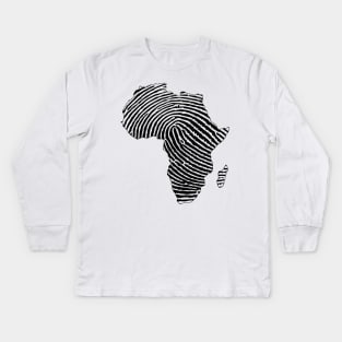 Africa, Africa Fingerprint, Black History, Black Girl Magic, Black Lives Matter Kids Long Sleeve T-Shirt